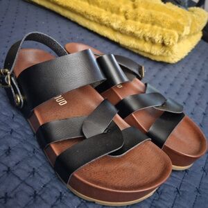 Black and Brown Strappy Sandals